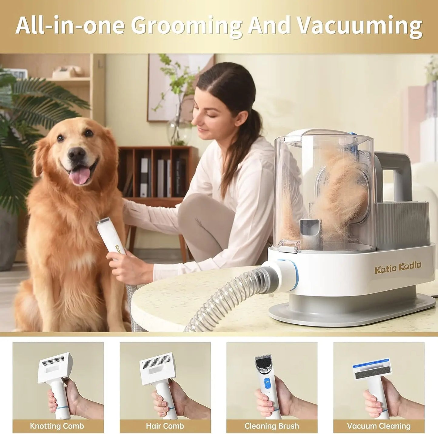 SilentGroom™ Pro: 6-in-1 Pet Vacuum & Grooming Kit